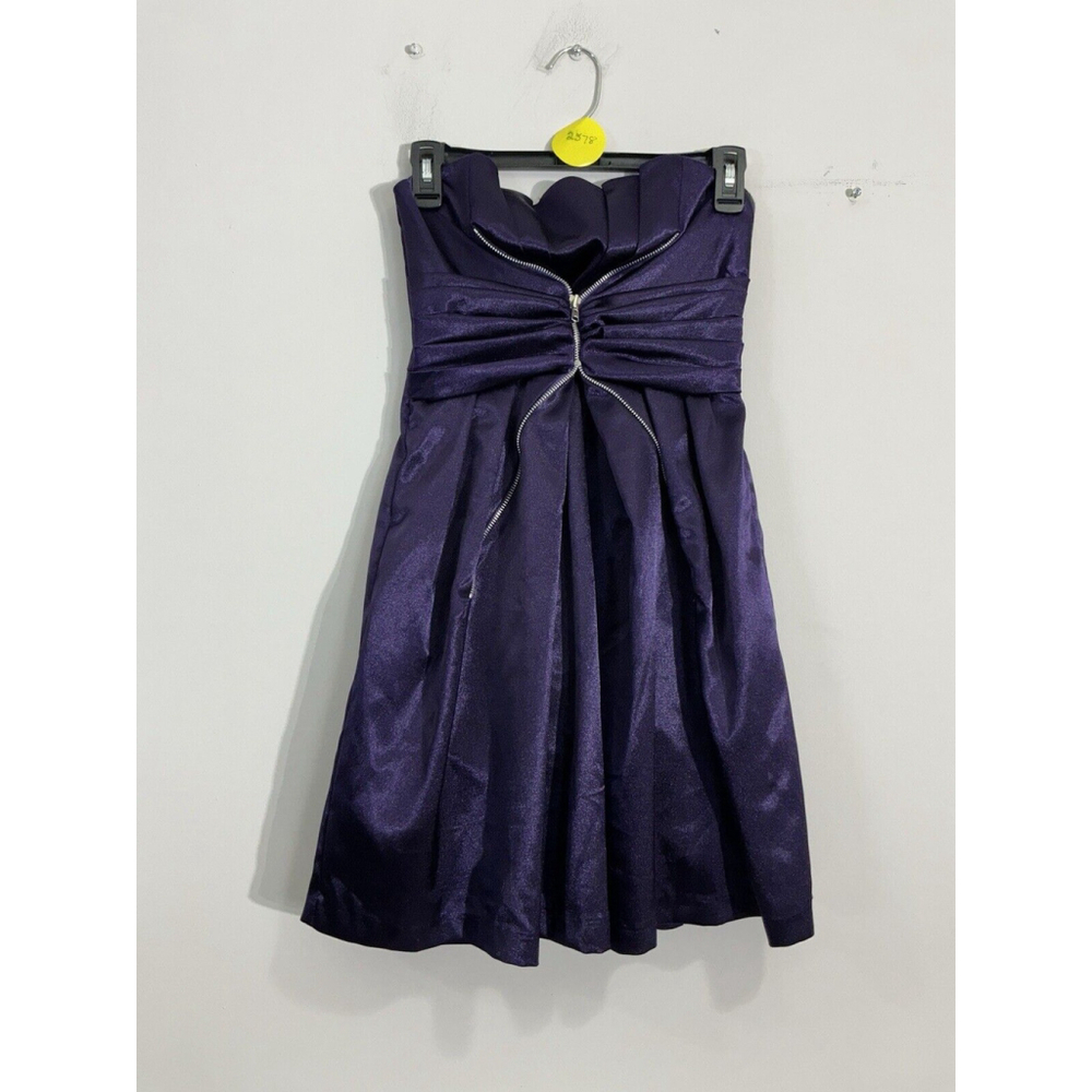 Junior Girls City Triangles Size 3 Purple Strapless Fit N Flare Lined Mini Dress